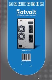 DOTVOLT VOLT MN 3KVA 6x12V/7AH Akülü ONLİNE 1F/1F LCD Ekranlı 5/10 DK UPS